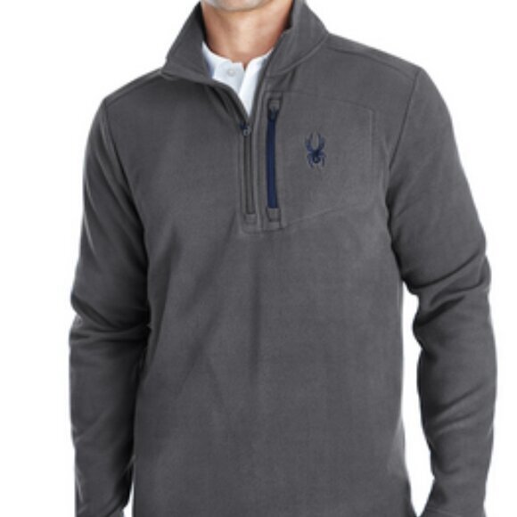 Spyder Men's Transport 1/4 Zip Pullover Sweatshirt--gray fleece sz M - Picture 1 of 16